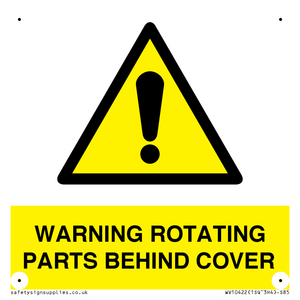 WARNING ROTATING PARTS BEHIND COVER